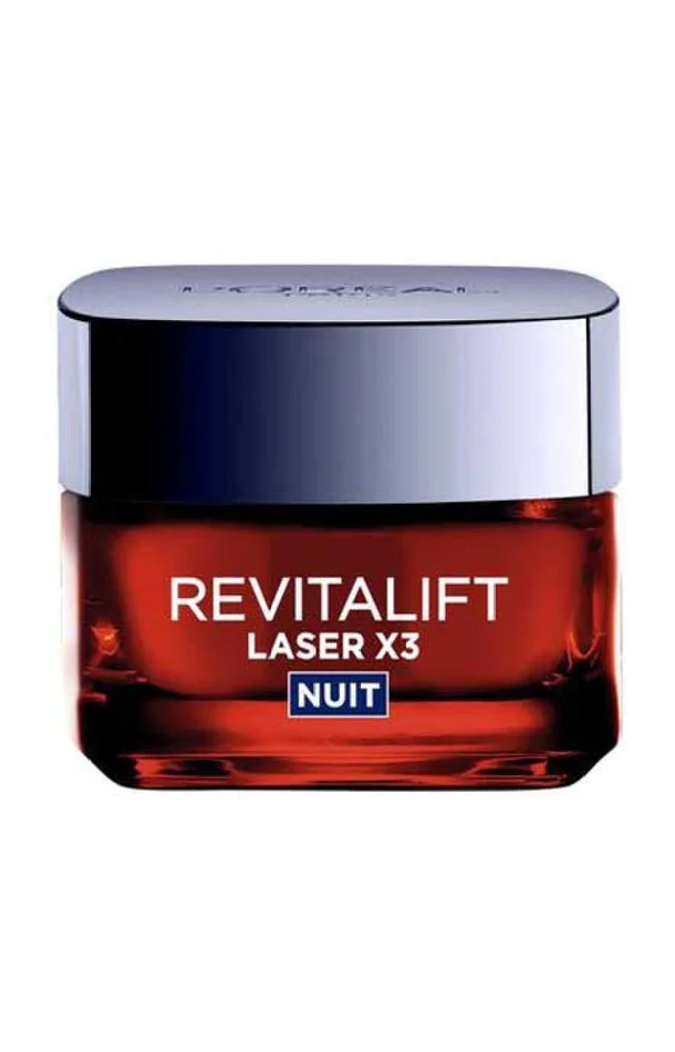 Crème de nuit anti-âge – Revitalift Laser – Acide hyaluronique & vitamine C – Visage