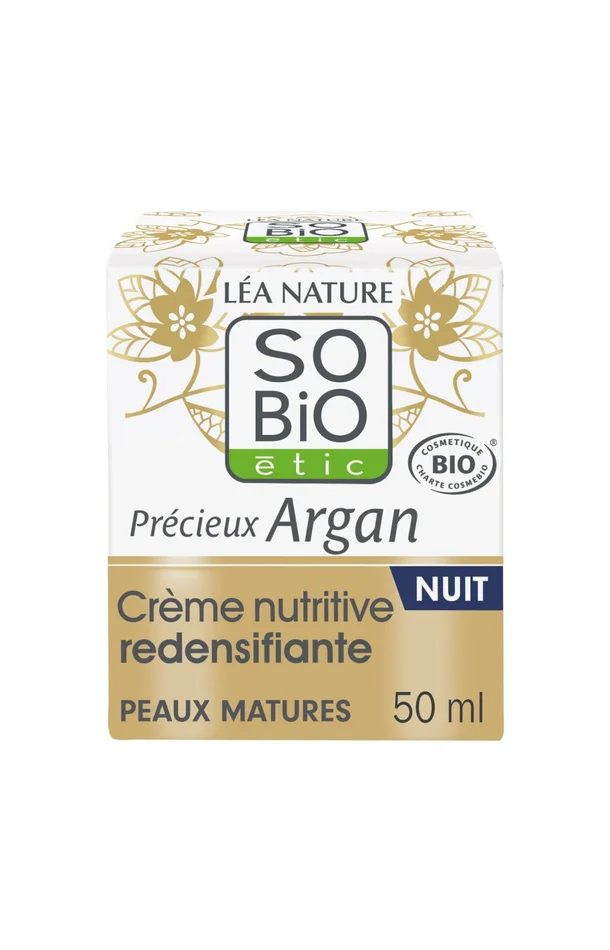 Crème de nuit redensifiante bio – Huile d’argan – Peaux matures