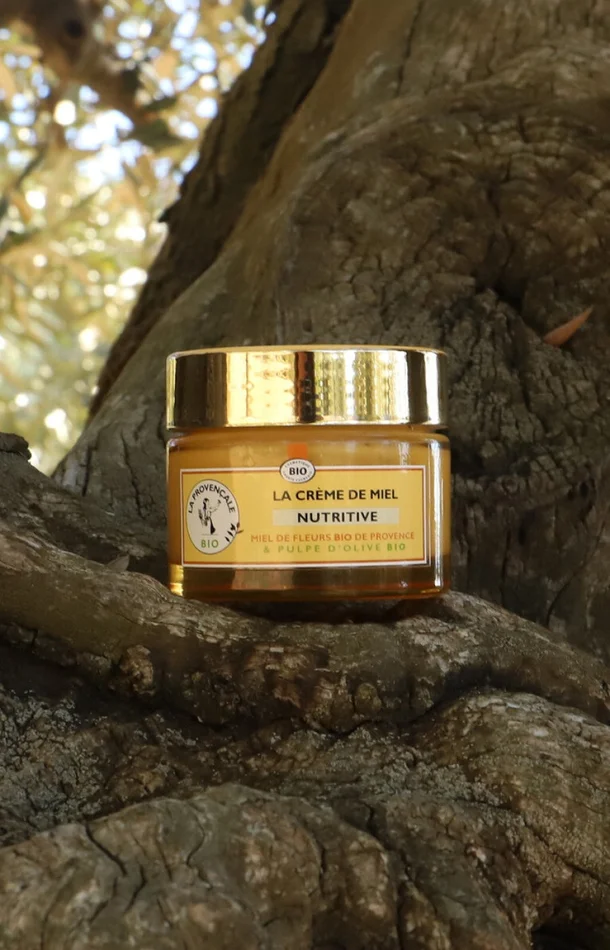 Crème nourrissante bio – Miel de fleurs & pulpe d’olive – Peaux sèches – 50 ml