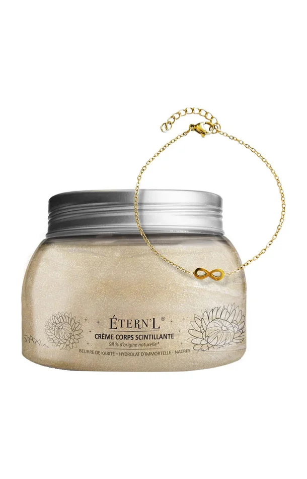 Crème scintillante & bijou surprise – Huiles & beurres végétaux – Corps – 300 ml