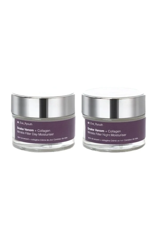 Crèmes anti-rides – Venin de serpent & collagène – Jour & nuit – 2 x 50 ml