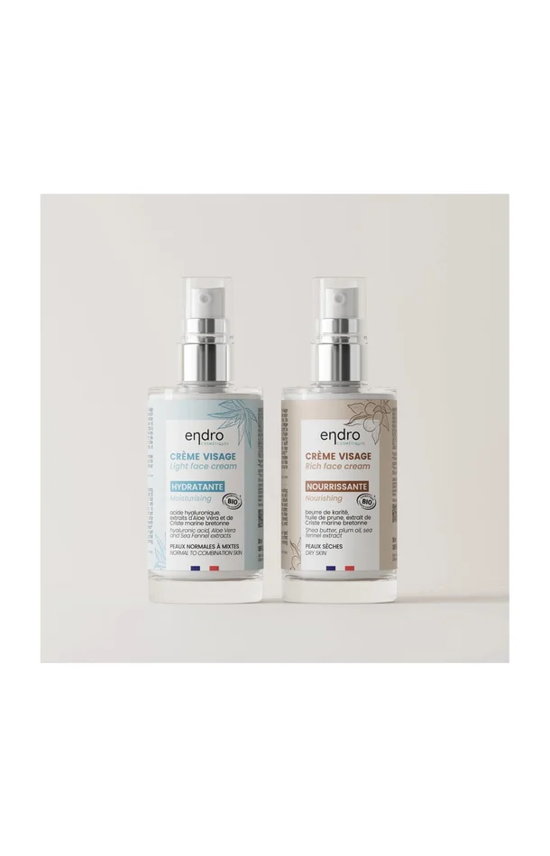 Crèmes hydratante & nourrissante bio – Peaux sèches & mixtes – 2 x 50 ml