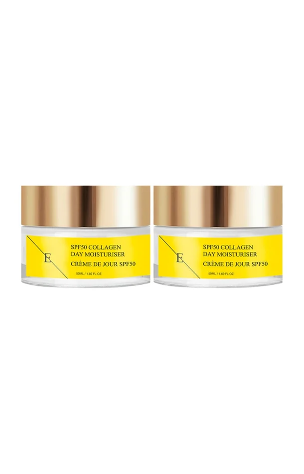 Crèmes hydratantes – Collagène SPF50 – Visage – 2 x 50 ml