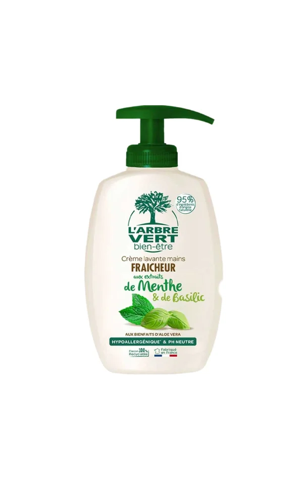 Crèmes lavantes mains – Menthe & basilic – 6 x 300 ml
