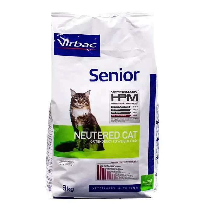 Croquettes pour chat mature stérilisé HPM Chat senior Neutered 3kg