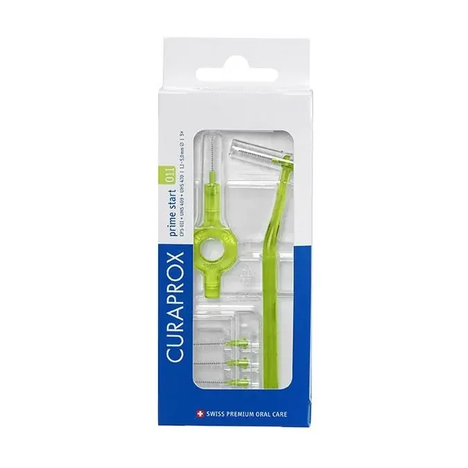 CURAPROX CPS – 11 Prime Start Vert, 5 brossettes interdentaires + 2 manches
