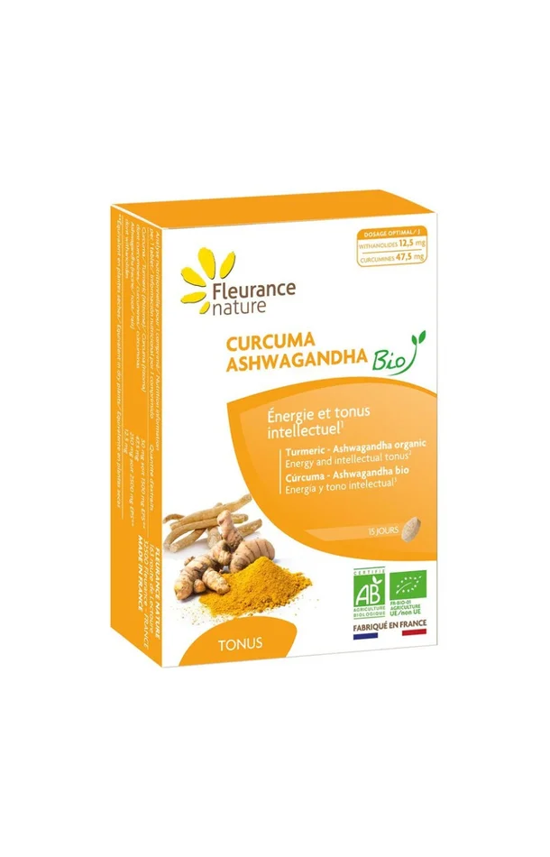 Curcuma ashwagandha bio – Energie & tonus intellectuel – 15 jours
