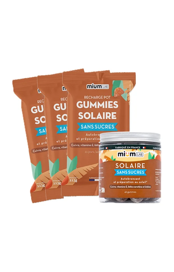 Cure gummies solaire – Autobronzant & préparation au soleil – Citron – Sans sucres – 3 mois