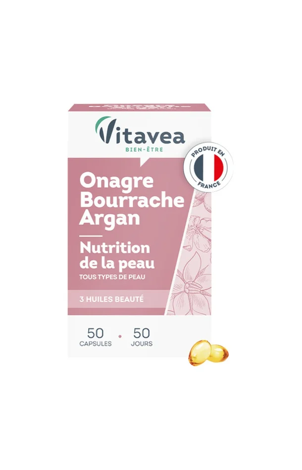 Cure nutrition de la peau – Onagre Bourrache Argan – 50 jours