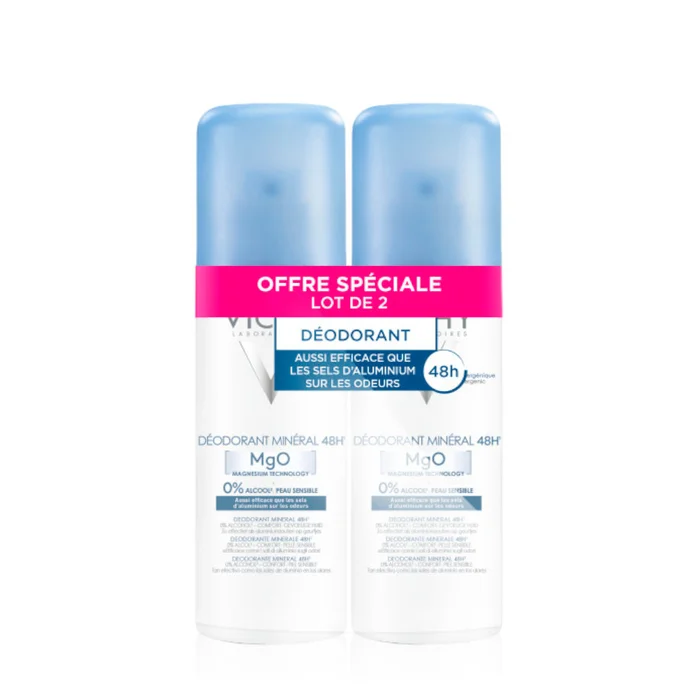 D&eacute;odorant Min&eacute;ral 48H – Spray Sans Sel D’Aluminium 2×125 ml