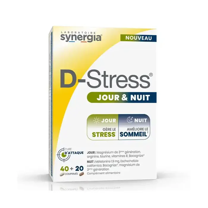 D-STRESS JOUR NUIT 60 COMPRIMÉS SYNERGIA