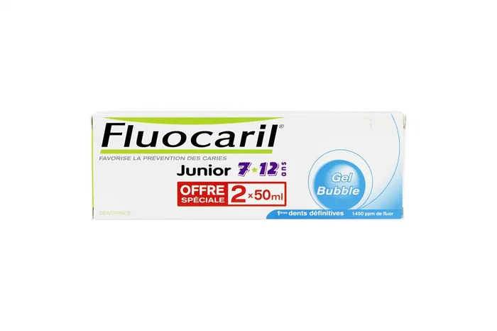 Dentifrice Junior 7-12 ans bubble gum 2x50ml