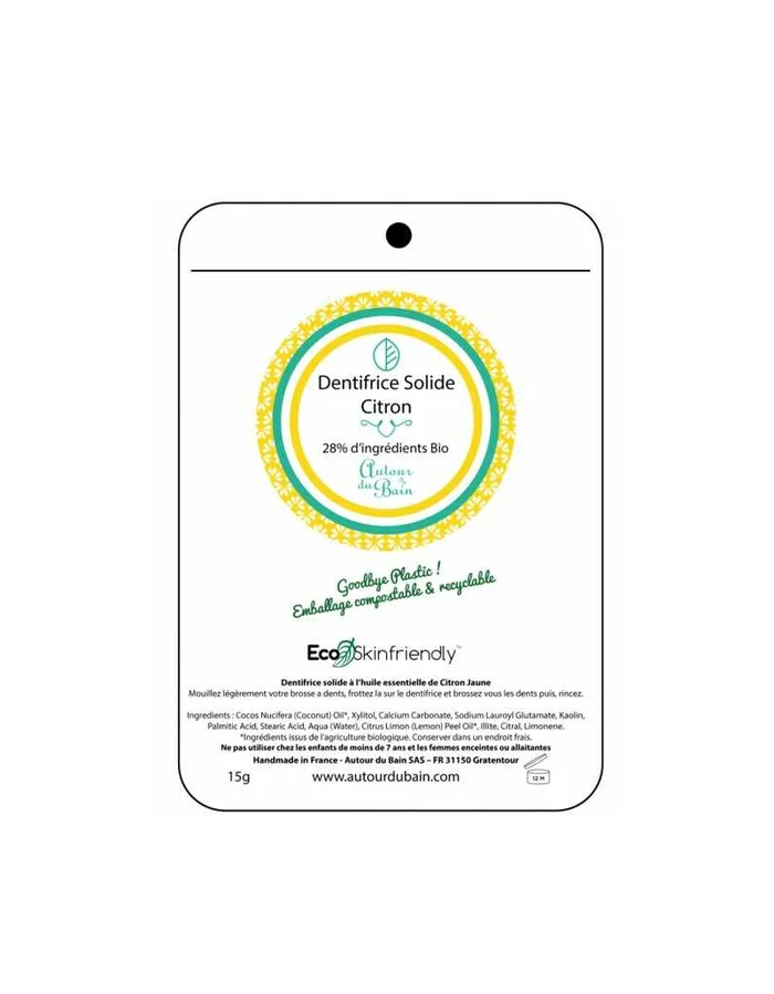DENTIFRICE SOLIDE CITRON certifié BIO – Recharge