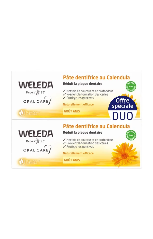 Dentifrices au calendula – Anis – 2 x 75 ml