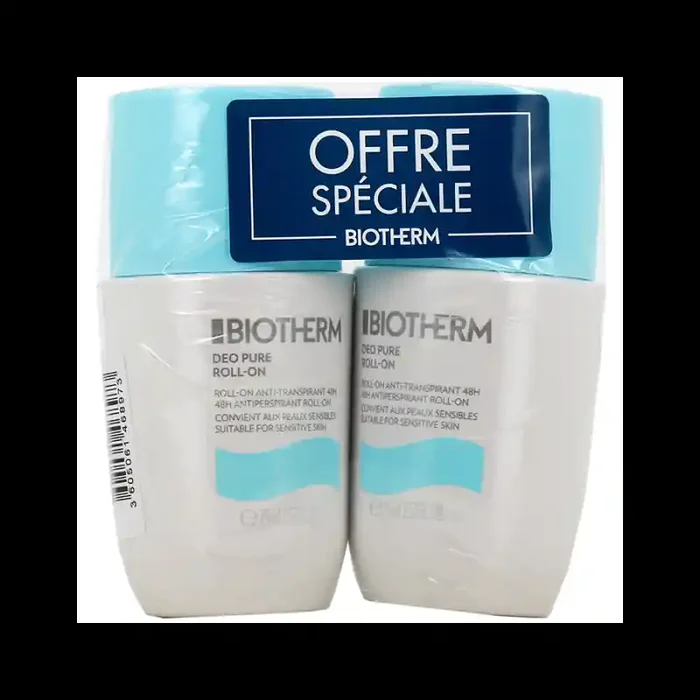 DEO PURE ANTI TRANSPIRANT ROLL ON LOT 2X75ML BIOTHERM﻿