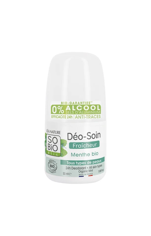 Déodorant roll-on fraîcheur bio – Menthe – 50 ml