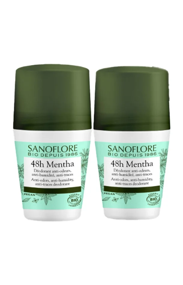 Déodorants roll-on bio 48h – Menthe – 2 x 50 ml