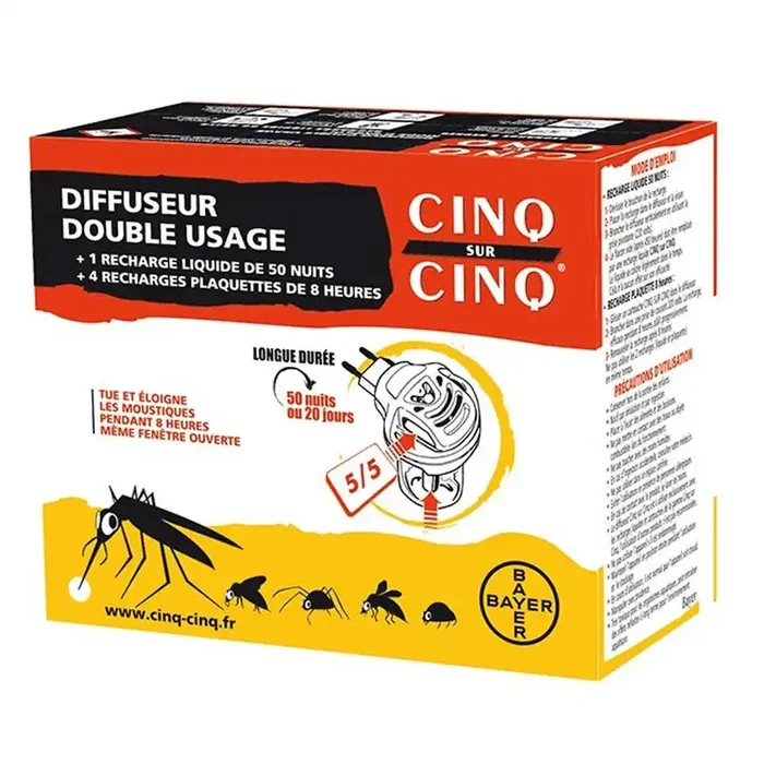 Diffuseur Anti-moustiques Double Usage cinq-cinq