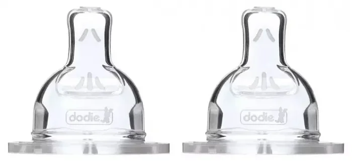 Dodie Tétine Sensation+ Plate – Col Large – +18 Mois – Silicone Débit Spécial – Lot de 2