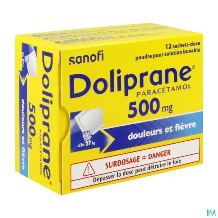 Doliprane 500mg poudre pour solution buvable sachet