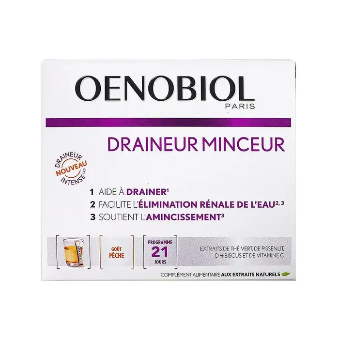 Draineur minceur 21 sticks goût pêche