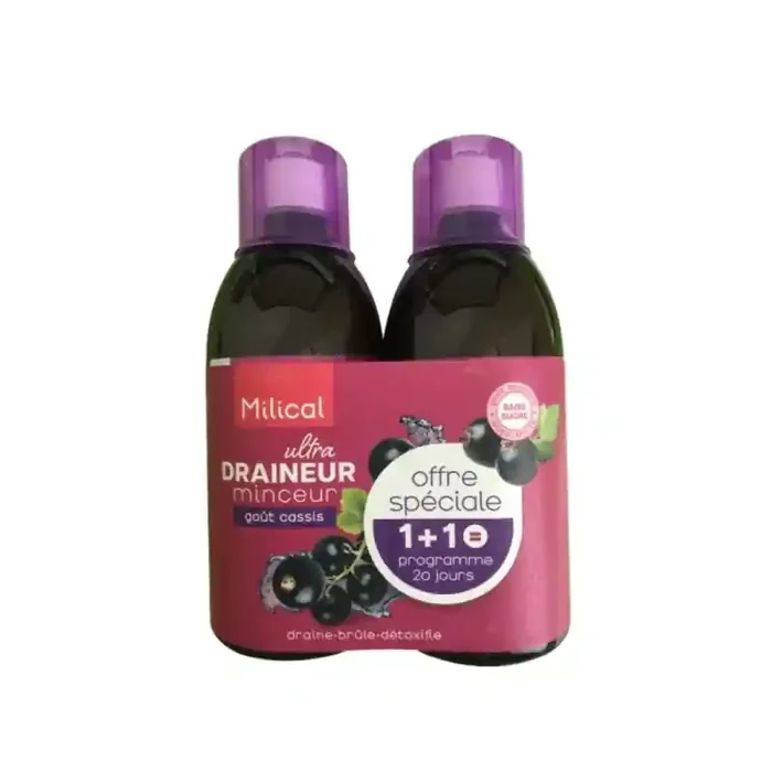 DRAINEUR ULTRA MINCEUR CASSIS 500ML LOT DE 2 MILICAL