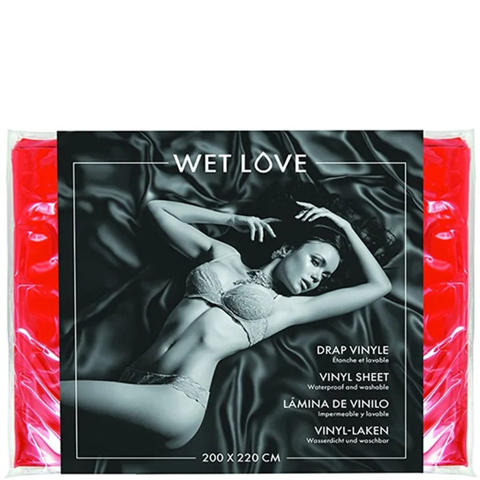 Drap en vinyle pour jeux érotiques – Rouge – 200 x 220 cm