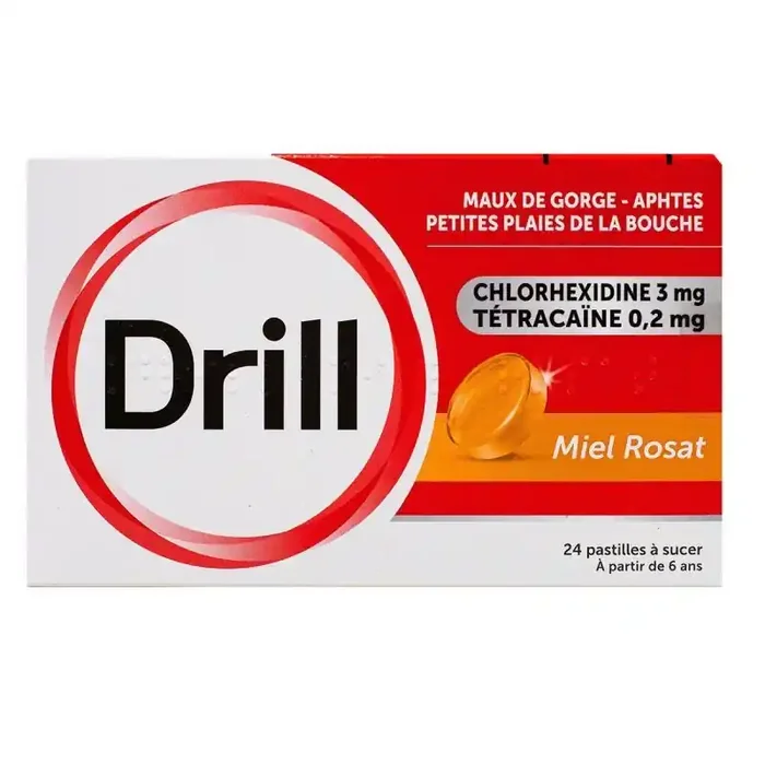 Drill Miel Rosat Pastille Boîte 24