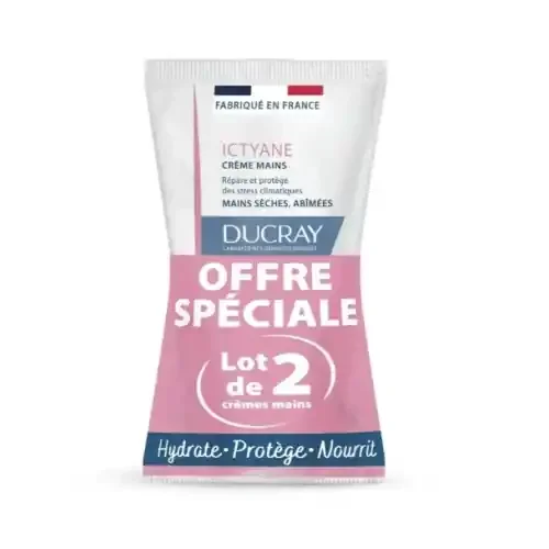 DUCRAY ICTYANE Crème Mains – Lot 2x50ml