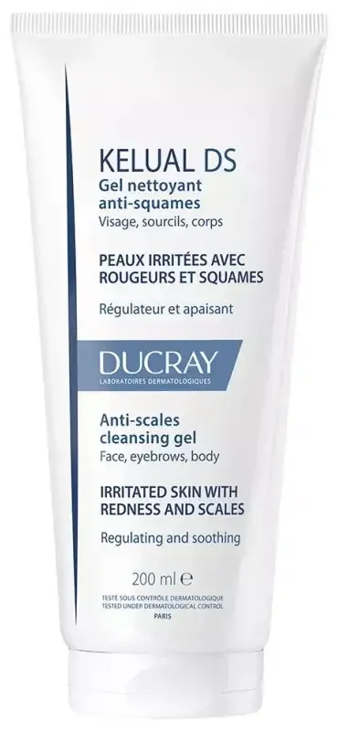 Ducray Kelual DS Gel Nettoyant Anti-Squames Régulateur Apaisant 200 ml