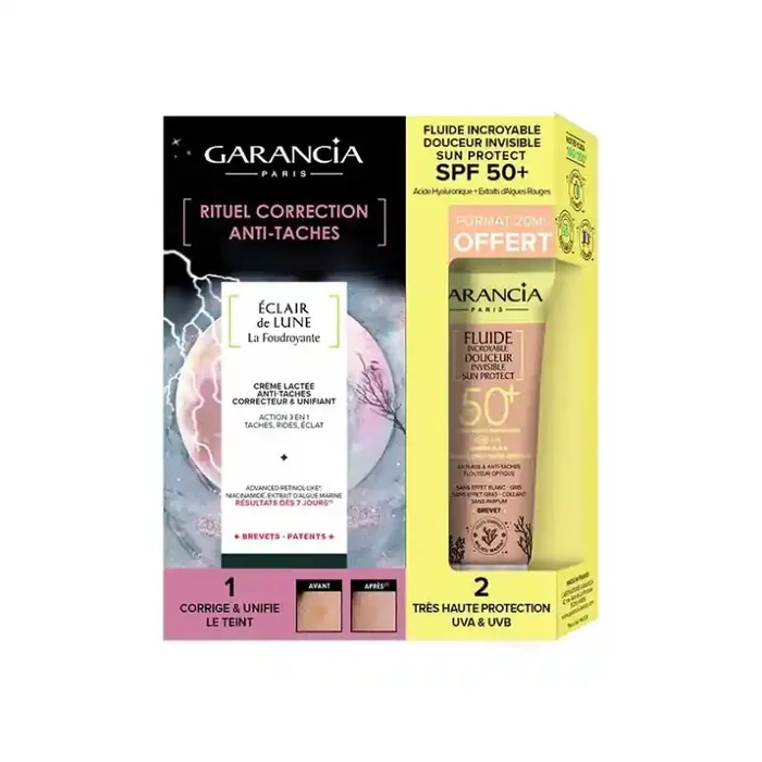 DUO ECLAIR DE LUNE CREME LACTÉE 30ML + OFFERT FLUIDE SUN PROTECT SPF50+ 20ML GARANCIA