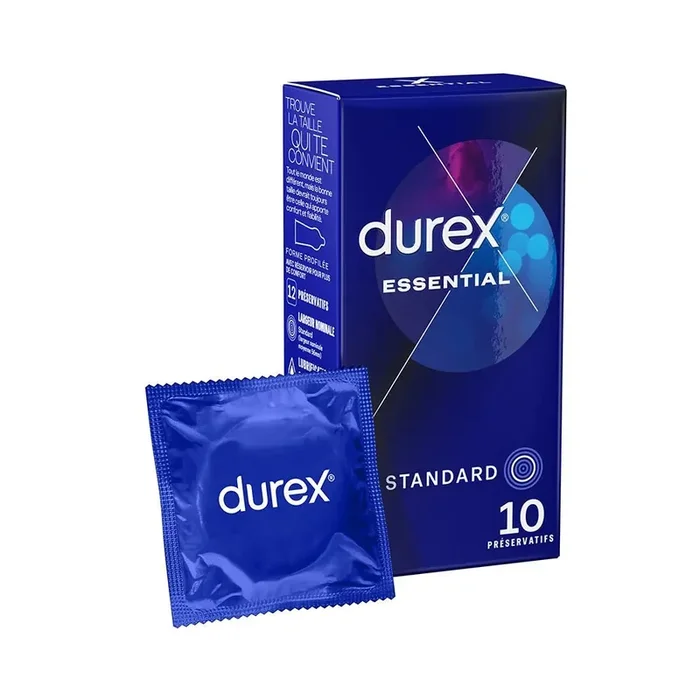Durex Préservatifs Essential – 10 Préservatifs Extra Lubrifiés – Confort et Sécurité
