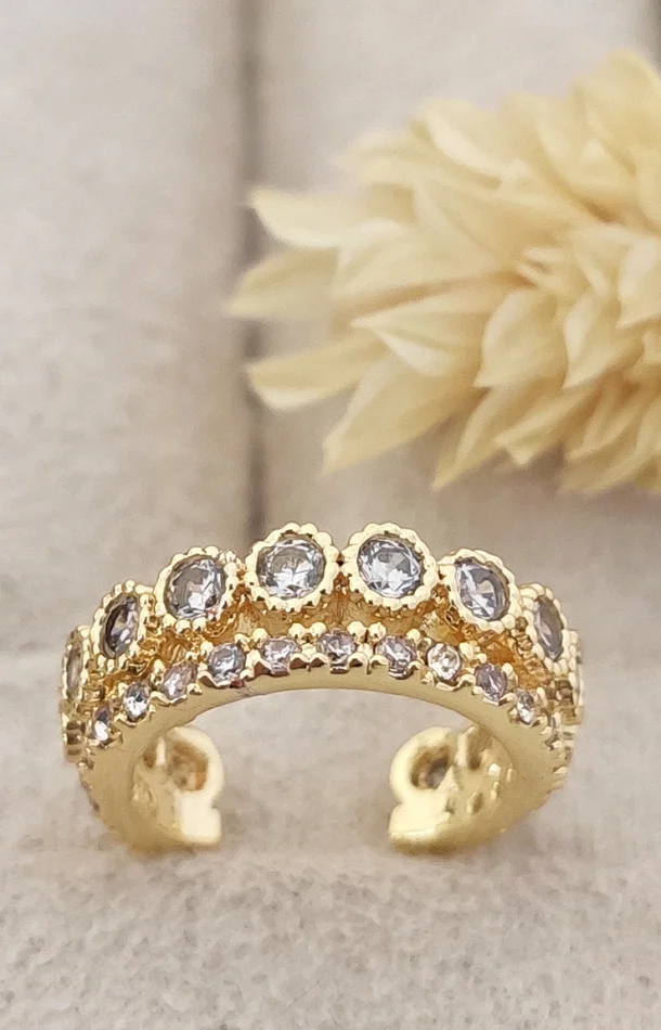 Earcuff – Laiton plaqué or & zirconium
