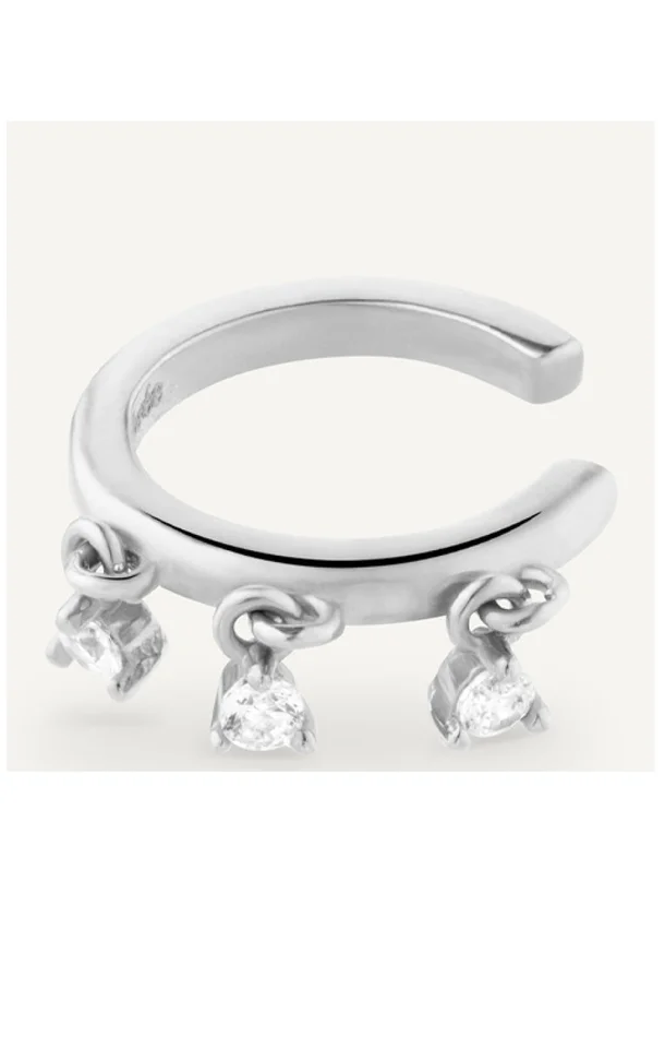 Earcuff – Sparkly Cuff – Laiton plaqué argent 10 microns