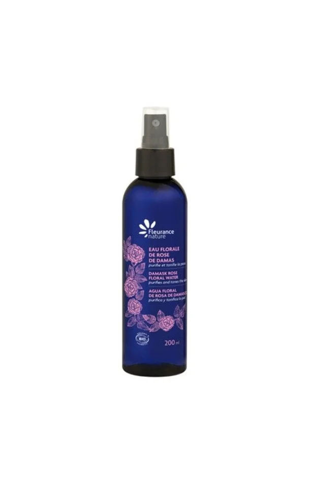 Eau florale bio illuminatrice et tonifiante – Rose de Damas – Visage – 200 ml