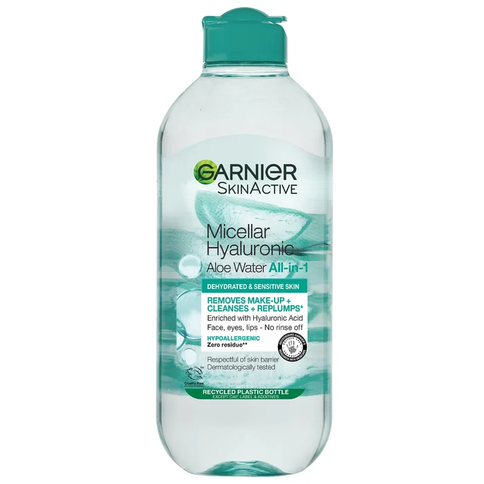 Eau micellaire hyaluronique à l'aloe Cleanse and Replump Garnier 400 ml