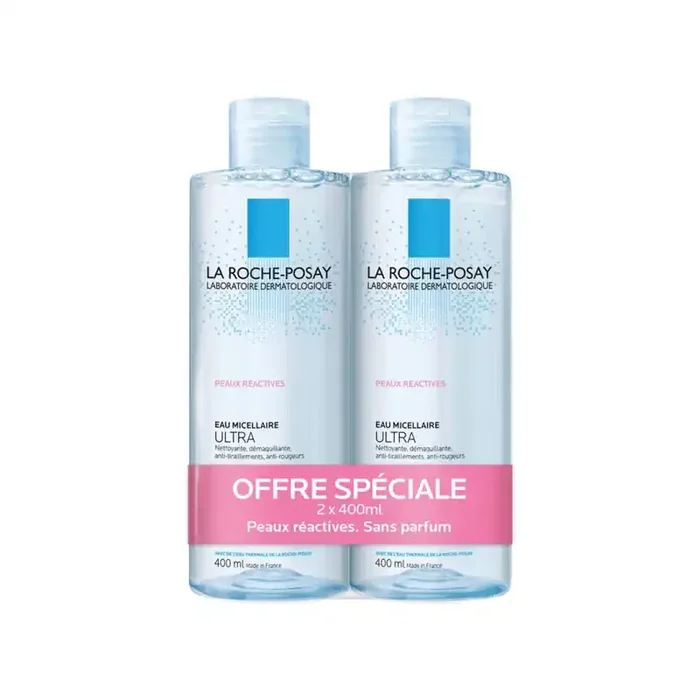 EAU MICELLAIRE ULTRA PEAUX REACTIVES LOT DE 2 X 400ML LA ROCHE POSAY