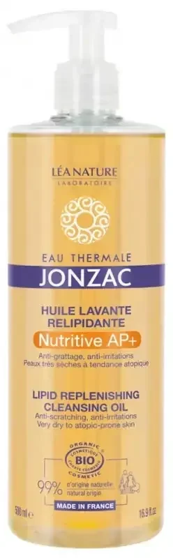 Eau thermale Jonzac Nutritive AP+ Huile Lavante Relipidante Anti-Grattage Bio 500 ml