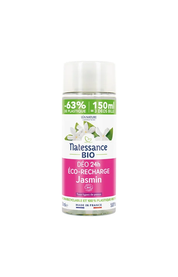 Eco-recharge déodorant bio – Jasmin – 150 ml