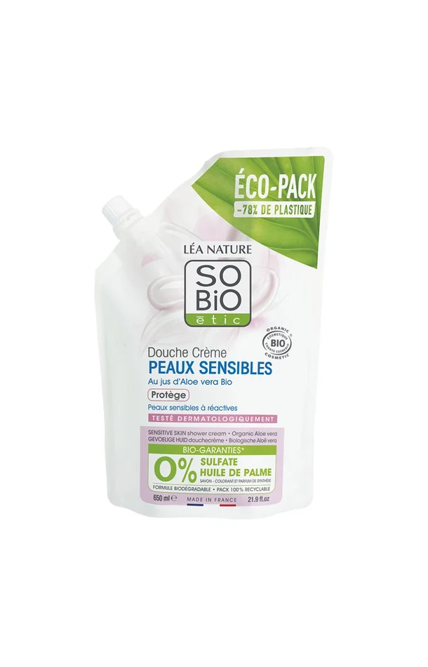 Eco-recharge douche crème bio protecteur – Aloe vera – 650 ml