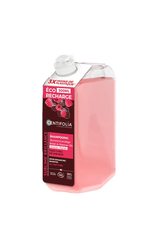Eco recharge shampoing brillance bio – Framboise – Cheveux – 500 ml
