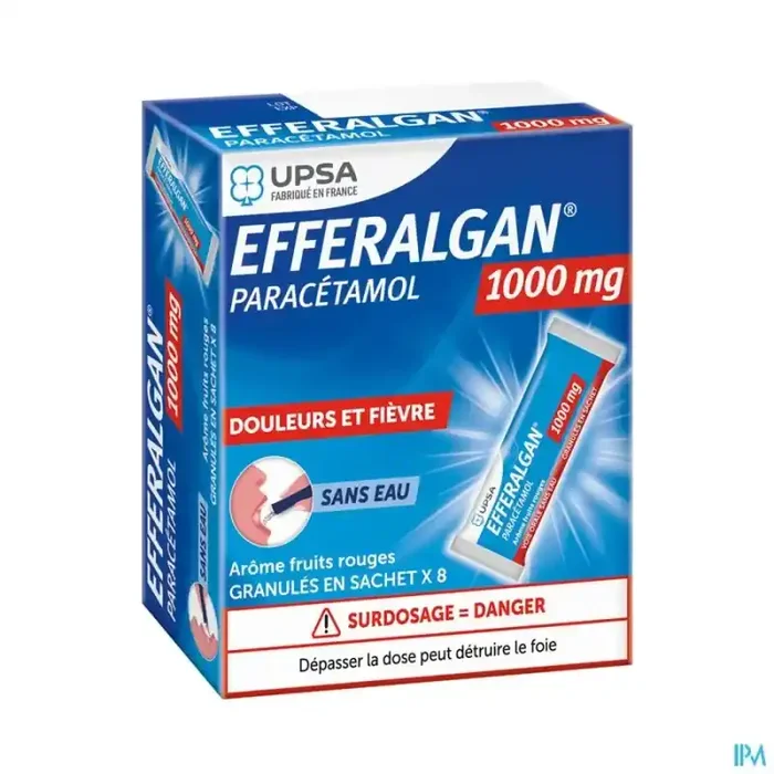 Efferalgan 1g fruits rouges granules sachet 8