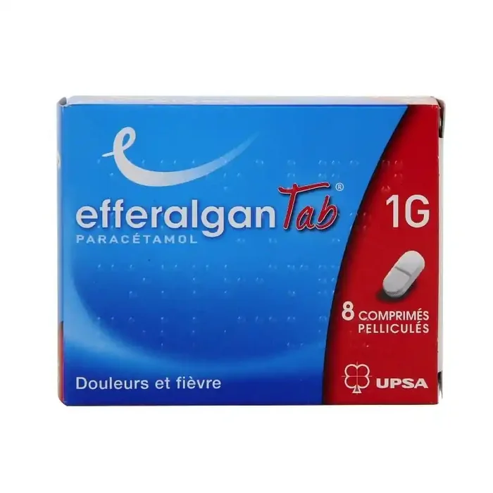 EfferalganTab paracetamol 1g 8 comprimes pellicules