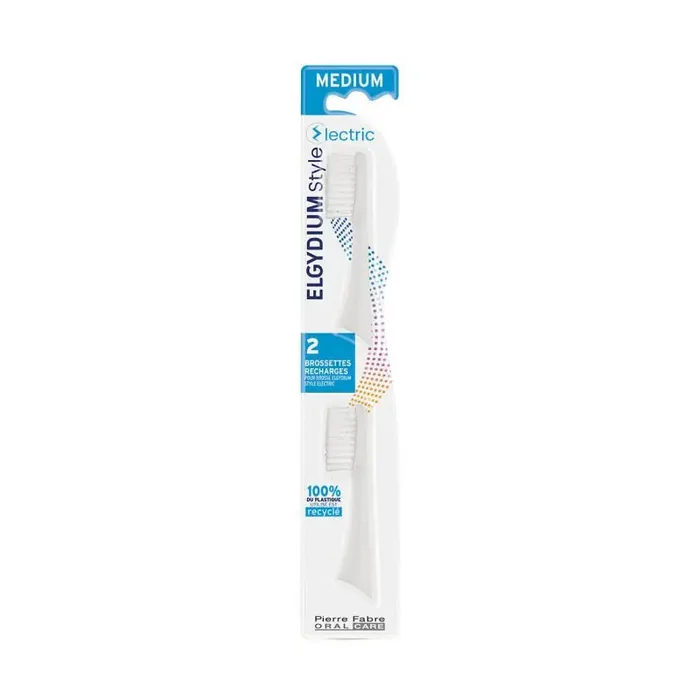 ELECTRIC RECHARGE BROSSETTES MEDIUM BROSSE A DENT STYLE X2 ELGYDIUM