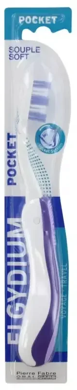 Elgydium Brosse à Dents à Brins Souple Pliable – Couleur Violet