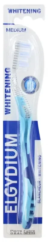 Elgydium Brosse à Dents Blancheur Médium – Couleur Bleu