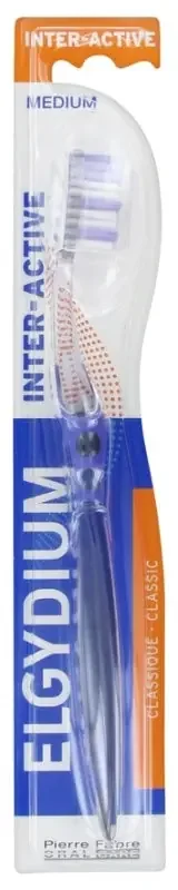 Elgydium Brosse à Dents Interactive Médium – Couleur Violet