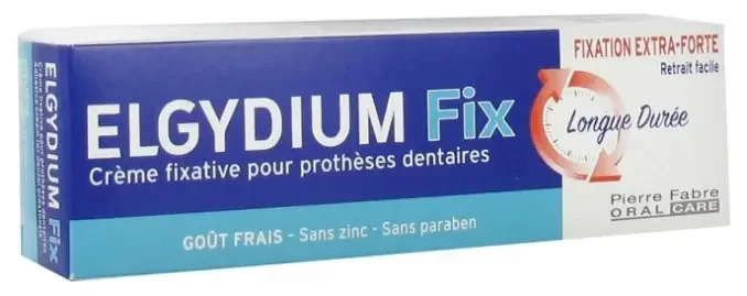Elgydium Fix Crémé Fixactive Prothèse Dentaire – Fixation Forte 45 g – Goût Goût Frais