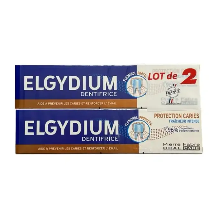 Elgydium protection caries dentifrice 75ml x2