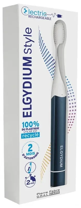 Elgydium Style Electric Rechargeable 1 Brosse à Dent – Couleur Dark Denim
